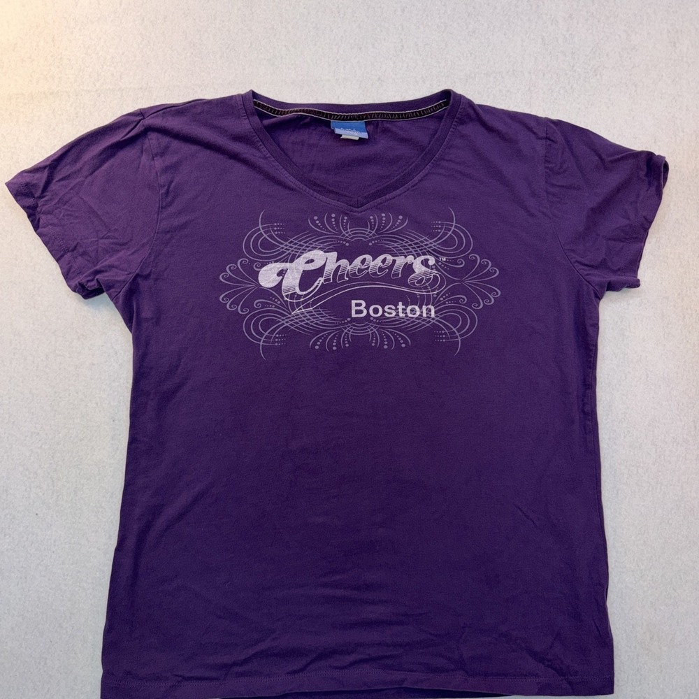 Boston Cheers bar ‎ Shirt. 80's tv show Purple size 2XL  retro vintage.